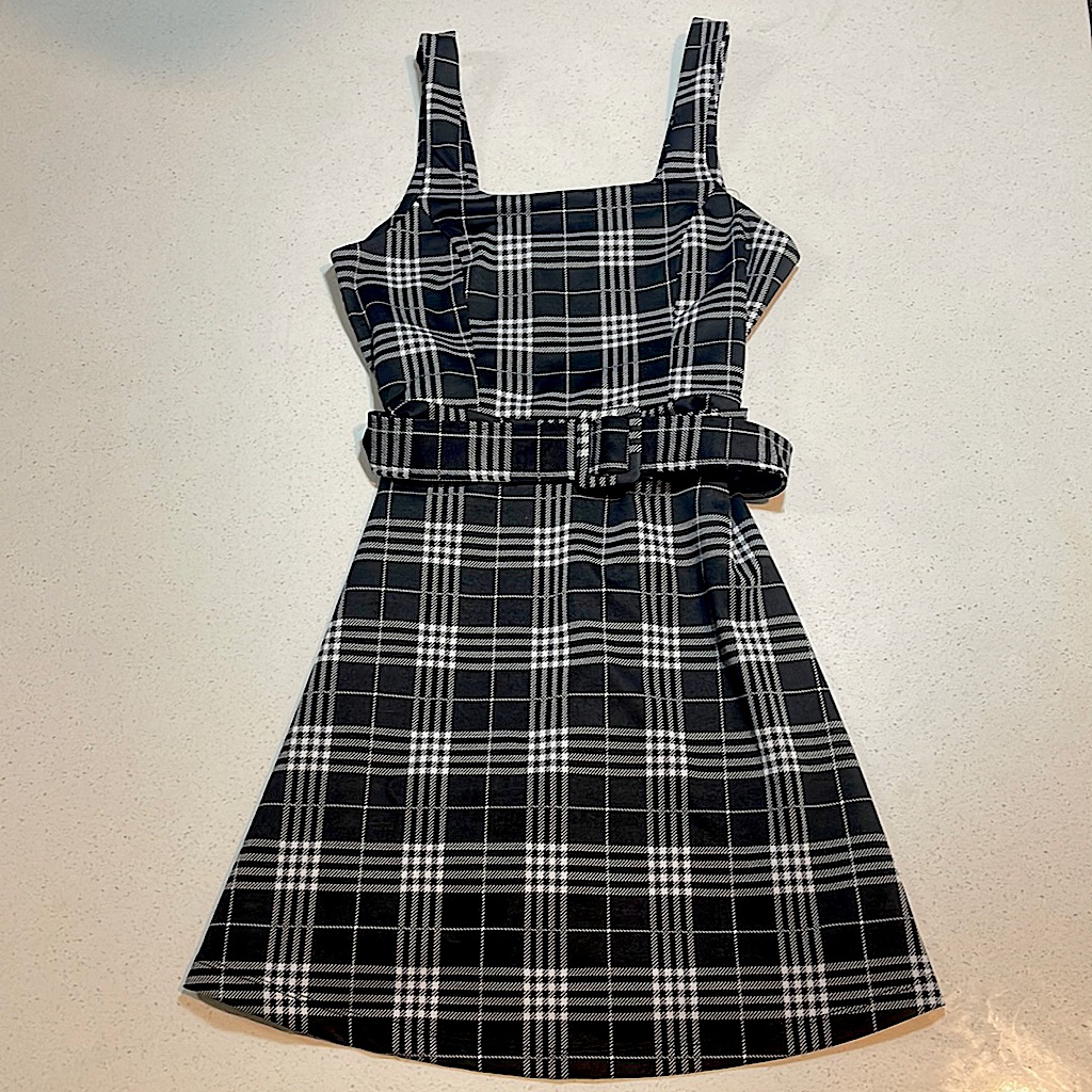 Fashion Nova Play In Plaid Mini Dress - Black